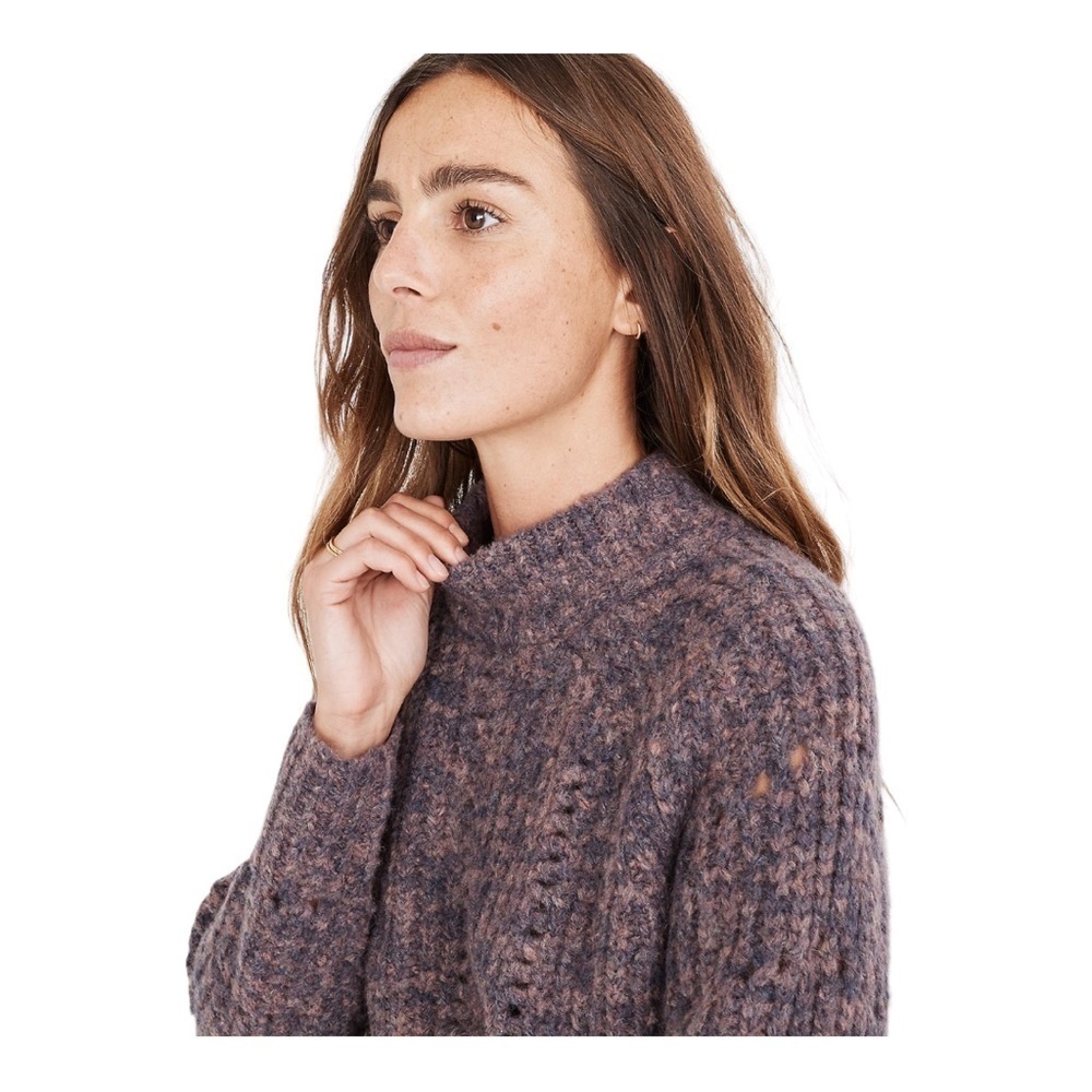 Madewell Pointelle Mockneck Pullover Sweater Size XL - Picture 2 of 15